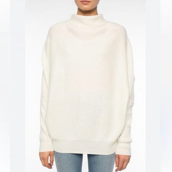 AllSaints Cream Ivory Cowl Neck Oversized Turtleneck Sweater Size Small EUC - Picture 1 of 5